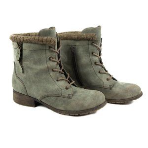 Jellypop Grey Oxford Combat Boots - 9.5